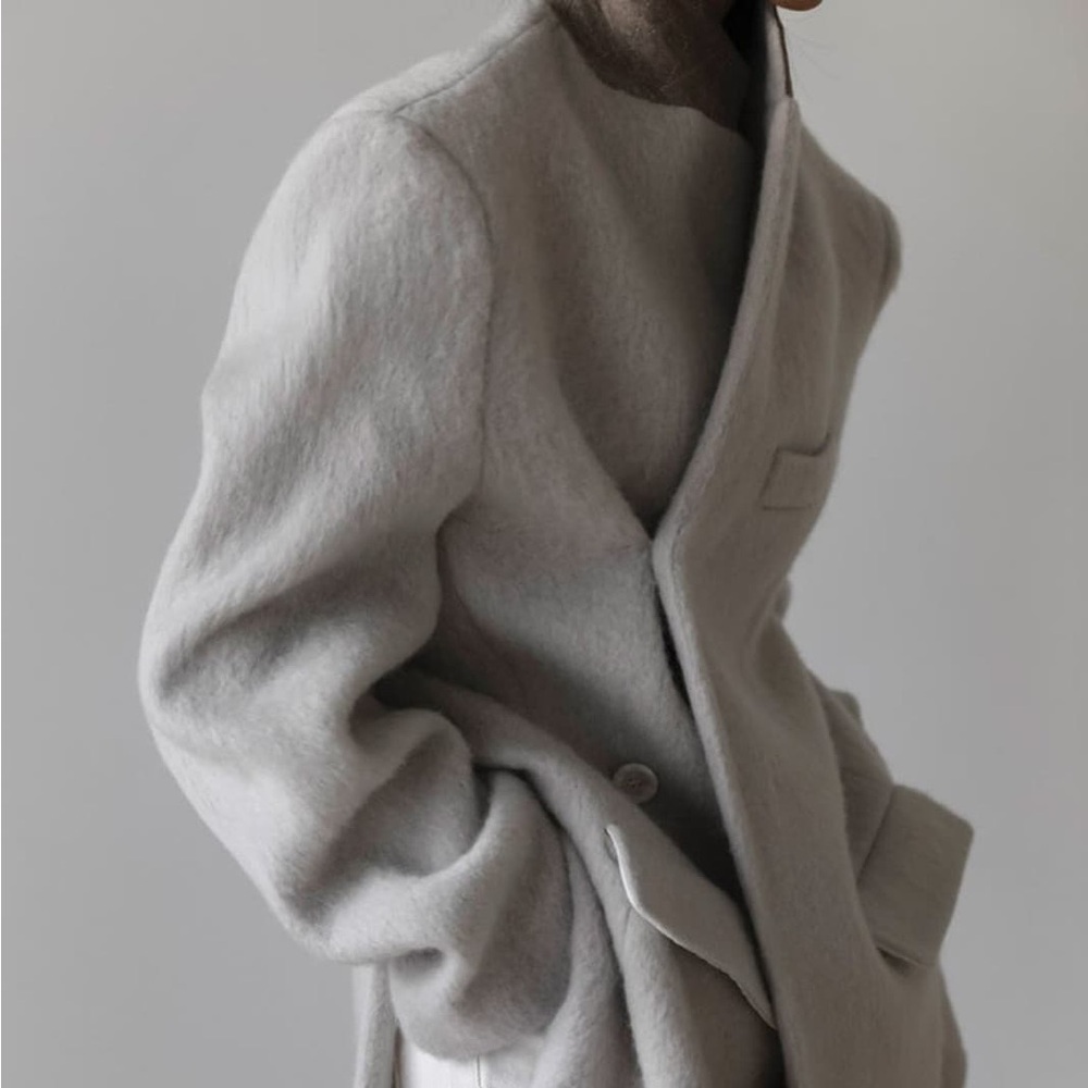 Frankie Shop Light Gray Trench Coat